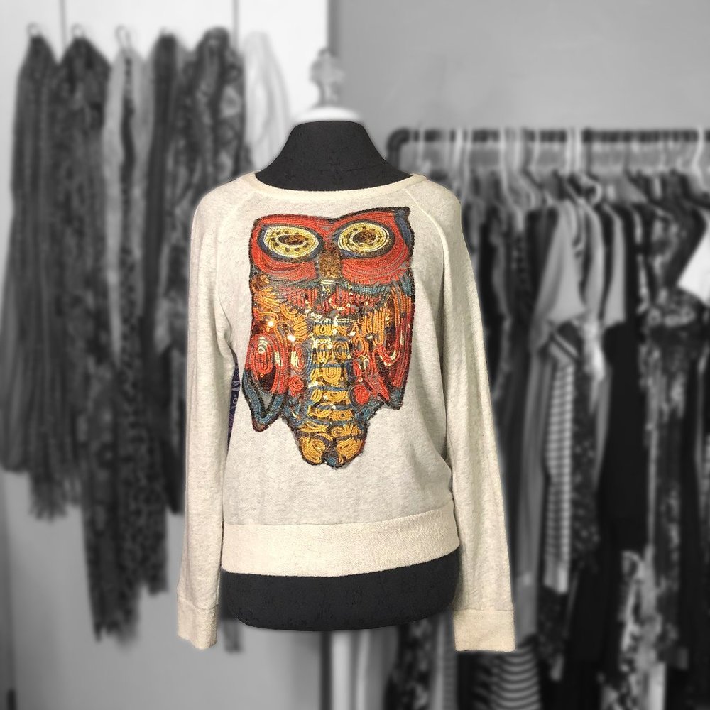Heart-N-Crush Owl Sequined Sweater
